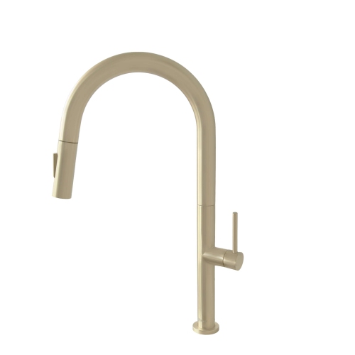 Stylish Catania Single-Handle Brushed Gold Pull Down Kitchen Faucet K-141G