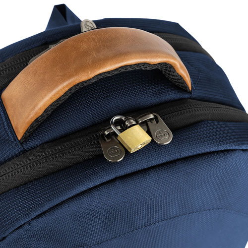 Sac en tissu recyclé Durham Metro de PKG pour portable de 17 po - Bleu marine