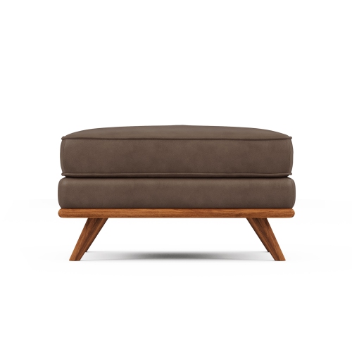 Pouf en cuir Artisan de Valencia, chocolat
