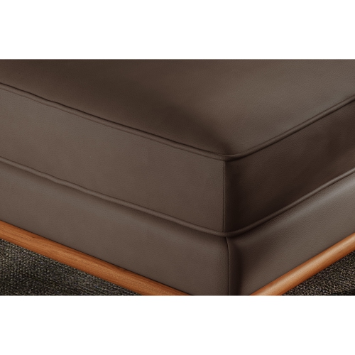 Valencia Artisan Leather Ottoman,Chocolate