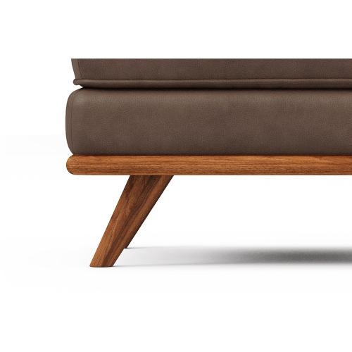 Valencia Artisan Leather Ottoman,Chocolate