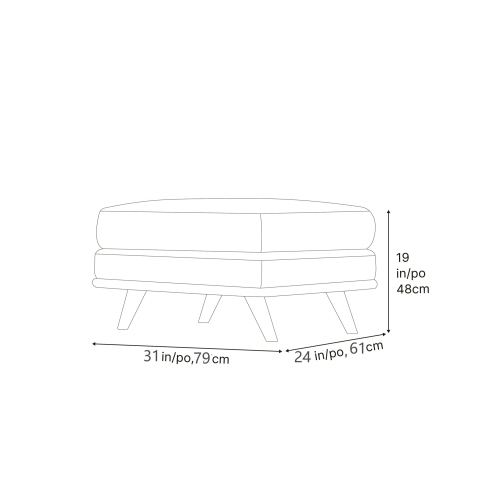 Valencia Artisan Leather Ottoman,Chocolate