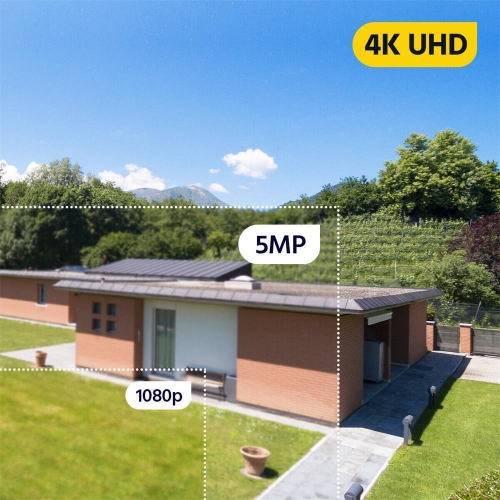 CTVISION Color Night Vision 8MP Wired Audio Security Camera System, 4 Camera Surveillance Outdoor 1TB HDD, Red & Blue Deterrence Siren for home