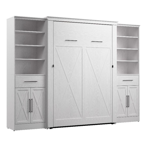 BESTAR CANADA  Bestar Key West Full Murphy Bed And Wardrobes (113W) - Engineered Wood In In White