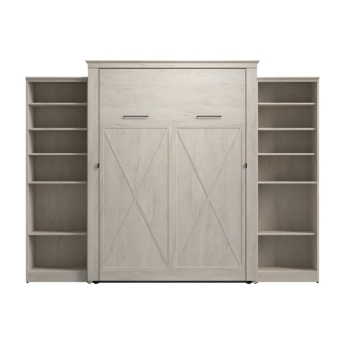 Bestar Key West Queen Murphy Bed with Closet Organizers - Engineered Wood