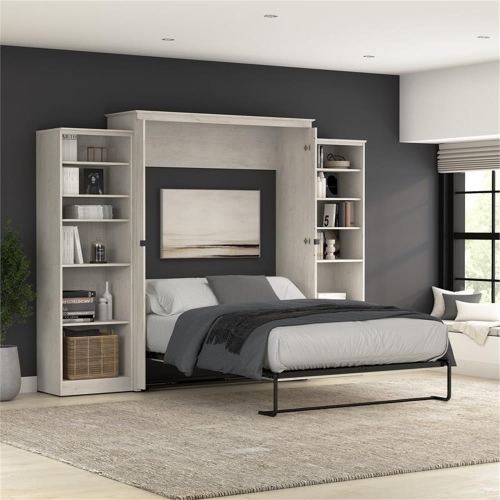 Bestar Key West Queen Murphy Bed with Closet Organizers - Engineered Wood