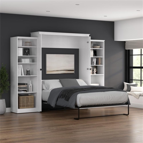 Bestar Key West Queen Murphy Bed with Closet Organizers - Engineered Wood