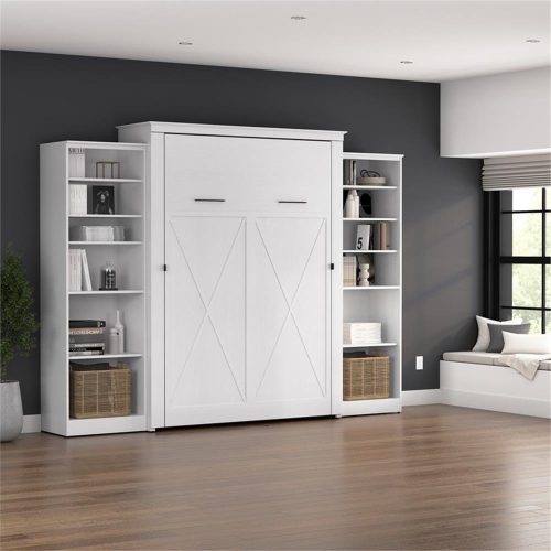 Bestar Key West Queen Murphy Bed with Closet Organizers - Engineered Wood