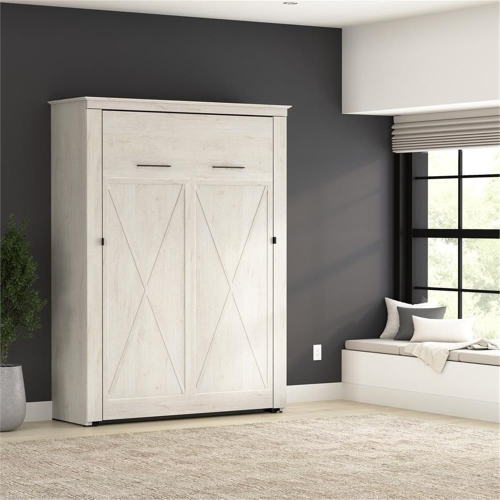 Bestar Key West 63W Full Murphy Bed - Engineered Wood in White