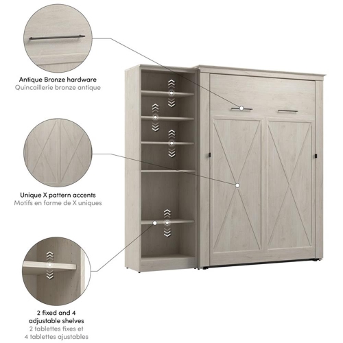 Bestar Key West Full Murphy Bed with Closet Organizer - Engineered Wood