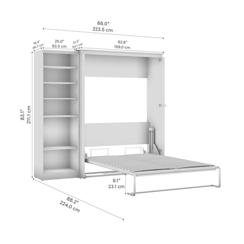 Bestar Key West Full Murphy Bed with Closet Organizer - Engineered Wood