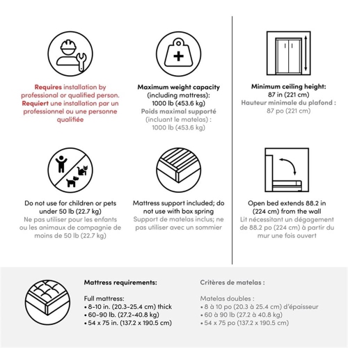 Bestar Key West Full Murphy Bed with Closet Organizer - Engineered Wood