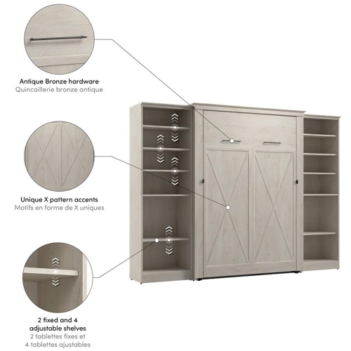 Bestar Key West Full Murphy Bed with Closet Organizers - Engineered Wood