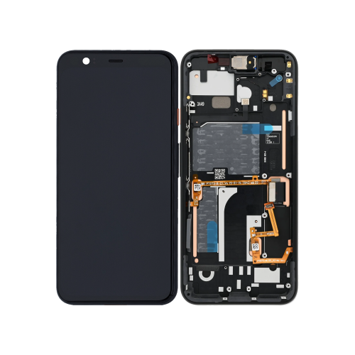 Replacement OLED Assembly With Frame Compatible For Google Pixel 4 (Orange Power Button)
