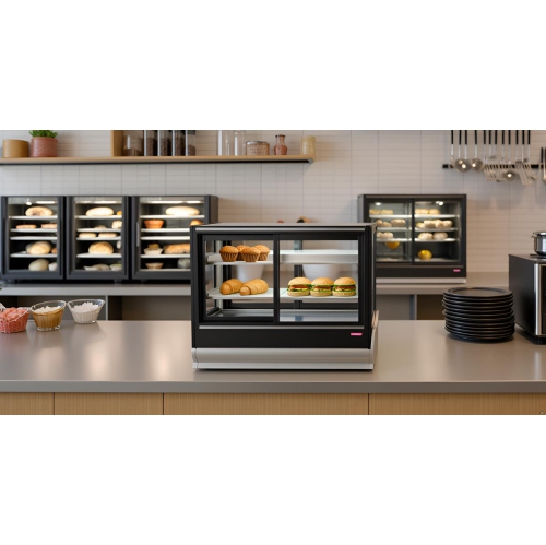 NEW AIR NCDC-48-SV Commercial Square 48" Self-Serve Refrigerated Countertop Display Case - Ideal for Restaurants, Cafés and Bakeries