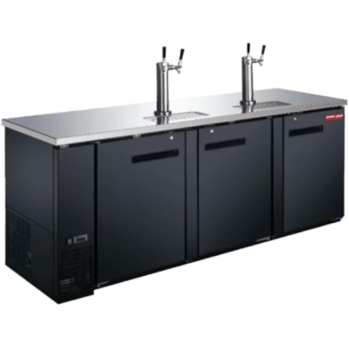 NEW AIR NBD-90-SB Solid Triple Door Beer Dispenser - 916 L / 32 Cu. Ft. - Ideal for Bars, Restaurants, Hotels & Cafés