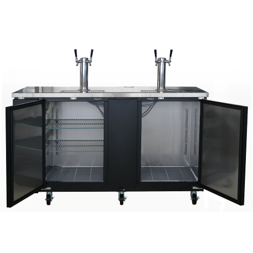 NEW AIR NBD-69-SB Solid Double Door Beer Dispenser - 660 L / 23.3 Cu. Ft. - Ideal for Bars, Restaurants, Hotels & Cafés