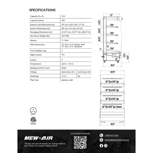 NEW AIR NOM-39-HT Commercial Triple Shelf Grab 'N Go 40" Open Heater Merchandiser - Ideal for Restaurants, Cafés, Convenience Stores and Supermarkets