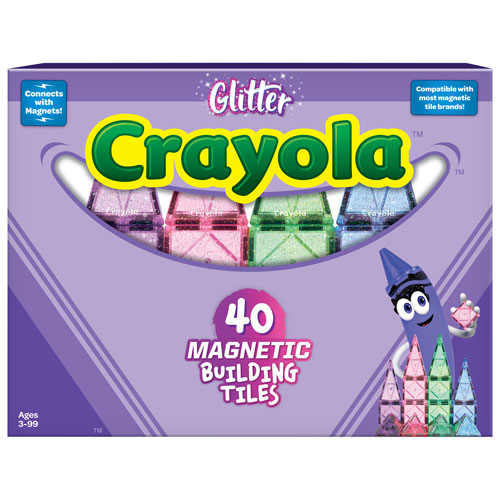 Crayola Glitter Magnetic Building Tiles Construction Set 40 Pieces Best Buy Canada