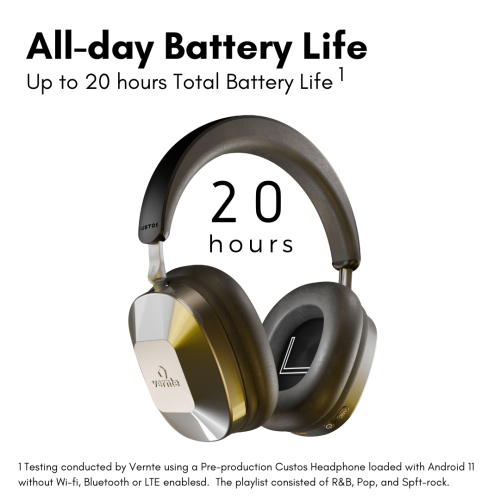 Boîte ouverte - Casque d'écoute sans fil Vernte ANC, assistant vocal, stockage 128 Go, suppression active du bruit hybride, LTE, Wi-Fi,