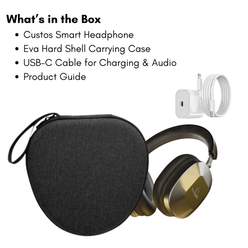 Boîte ouverte - Casque d'écoute sans fil Vernte ANC, assistant vocal, stockage 128 Go, suppression active du bruit hybride, LTE, Wi-Fi,