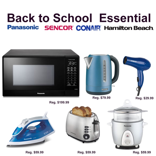 PANASONIC  Back to School, Sencor, Hamilton Beach, Conair Essential Appliances (6 PC)