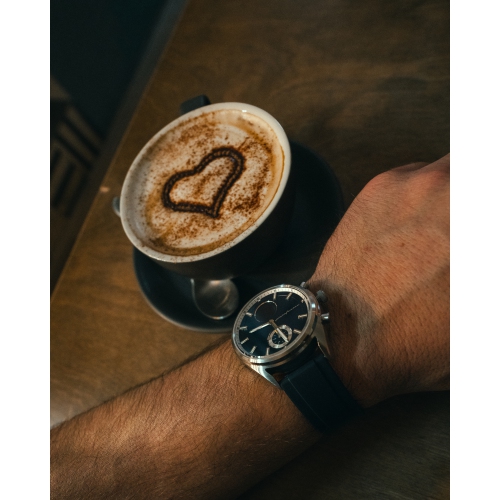 pininfarina Sintesi Hybrid 44mm Smartwatch - Analogue Watch with Italian Leather Strap, Sapphire Glass, Compass & Fitness Tracker for Heart Rate,