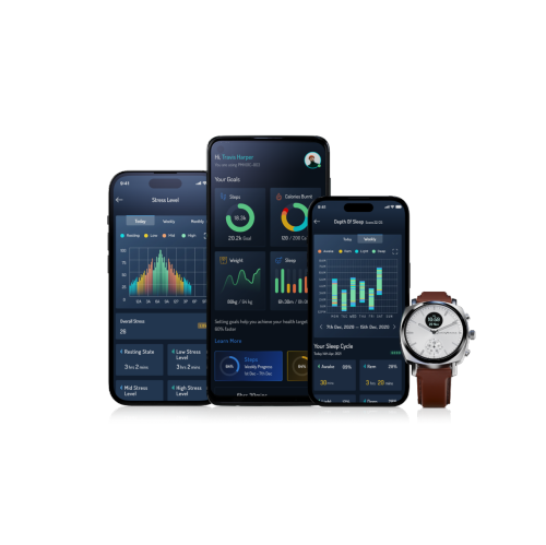 pininfarina Sintesi Sport 44mm Smartwatch - Analogue Watch with Sapphire Glass, Compass & Fitness Tracker for Heart Rate, Steps, Calories, & Sleep -