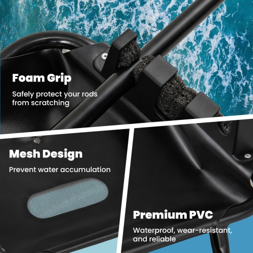 Ensemble d'accessoires pour bateau de pêche de Costway de 2&nbsp;mm avec support de fixation à hauteur réglable pivotant à 360°