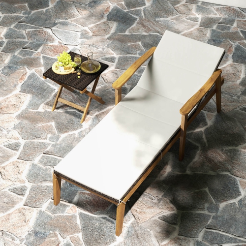 Ensemble de chaises longues d'extérieur avec accoudoirs et dossier à 4 niveaux de Costway 2 PCS pour la piscine