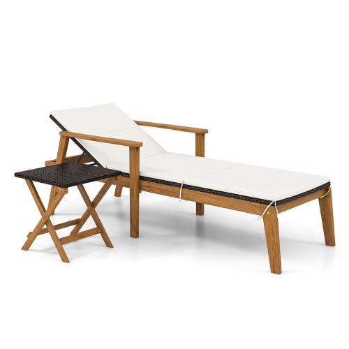 Ensemble de chaises longues d'extérieur avec accoudoirs et dossier à 4 niveaux de Costway 2 PCS pour la piscine