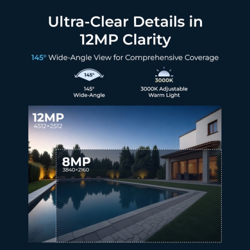 Caméra de sécurité PoE anti-vandalisme UHD IK10 12&nbsp;Mpx de Reolink RLC-1240A avec 145 grand angle de visionnement, audio bidirectionnel