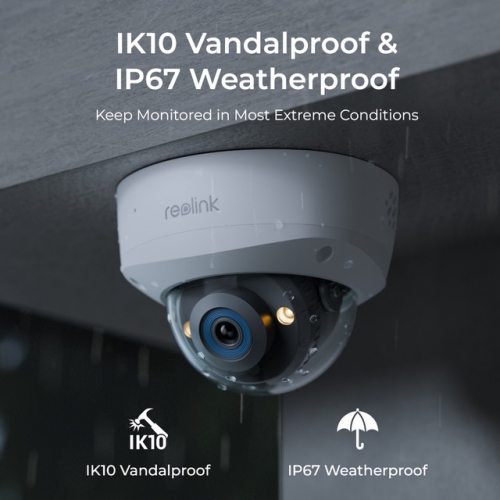 Caméra de sécurité PoE anti-vandalisme UHD IK10 12&nbsp;Mpx de Reolink RLC-1240A avec 145 grand angle de visionnement, audio bidirectionnel