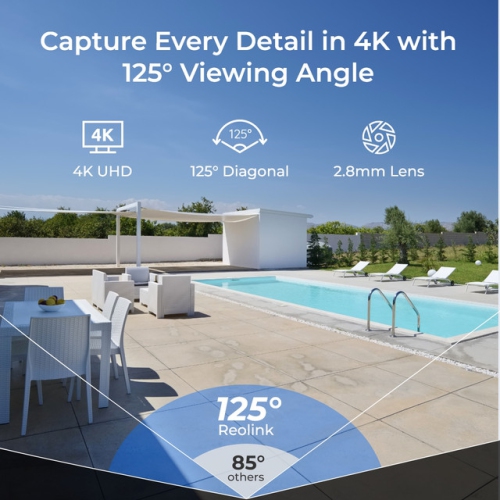 Reolink RLC-840A 4K 8MP Vandal-Proof PoE Camera with Color Night Vision, 125 Wide Viewing Angle
