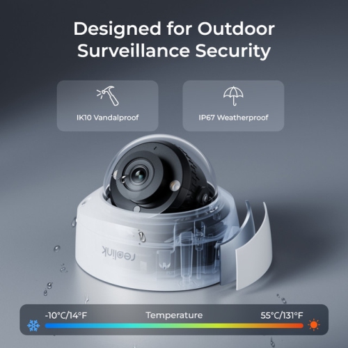 Reolink RLC-840A 4K 8MP Vandal-Proof PoE Camera with Color Night Vision, 125 Wide Viewing Angle