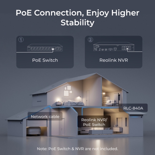 Reolink RLC-840A 4K 8MP Vandal-Proof PoE Camera with Color Night Vision, 125 Wide Viewing Angle