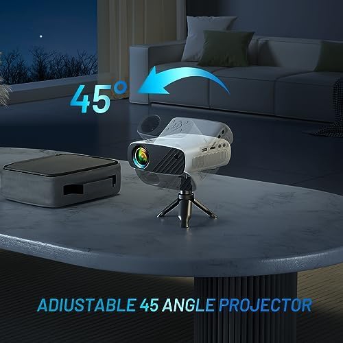 Mini projecteur, projecteur ELEPHAS avec trépied et sac de transport 2024 projecteur HD 1080P amélioré pour iPhone, projecteur portatif 10000&nbsp;L