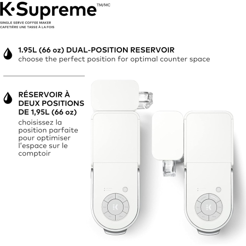 Cafetière pour une tasse K-Supreme K-Supreme K-Cup de Keurig avec technologie MultiStream, blanc