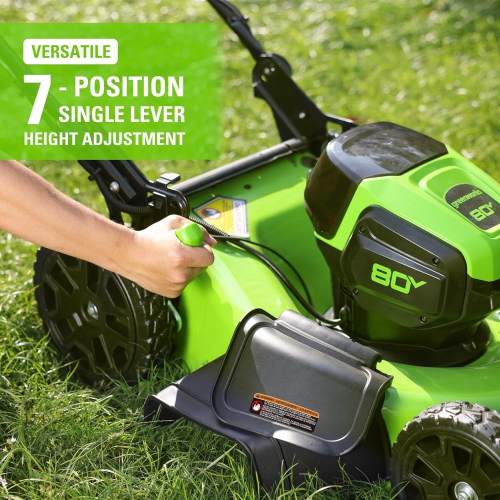 Greenworks PRO 21" 80V Self-Propelled Cordless Lawn Mower, 5.0 AH Battery Included MO80L510