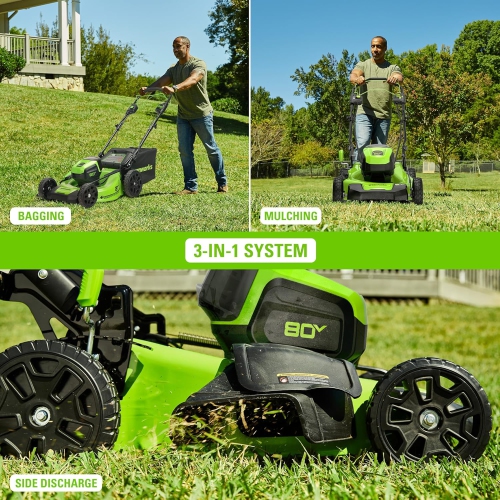 Greenworks PRO 21" 80V Self-Propelled Cordless Lawn Mower, 5.0 AH Battery Included MO80L510