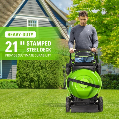 Greenworks PRO 21" 80V Self-Propelled Cordless Lawn Mower, 5.0 AH Battery Included MO80L510