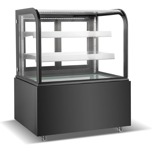 NEW AIR NDC-36-CG Commercial 36″ Curved Glass 9.5 Cu. Ft. Refrigerated Display Case - Ideal for Restaurants, Cafés & Bakeries