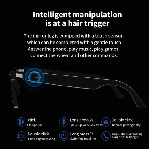 TUTT E8 Smart Bluetooth Sunglasses | AI Voice Assistance Call & Music | HD UV Protection | Anti-Blue Ray