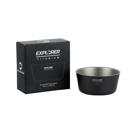 EXPLORER BEAR  Black Titanium 550Ml Double-Wall Bowl