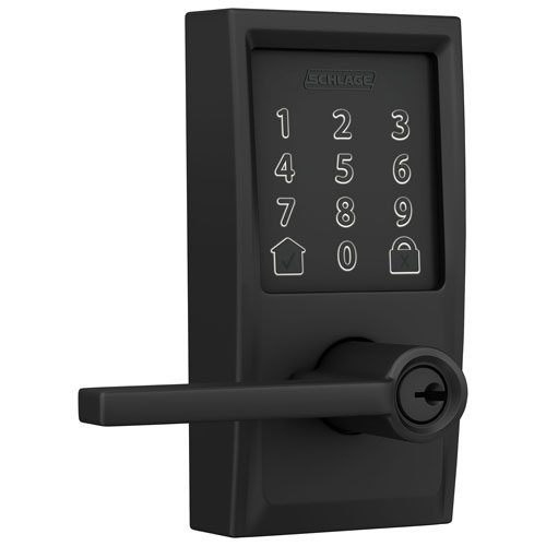 Schlage Encode Latitude Wi-Fi Smart Lock with Lever Door Handle - Matte Black