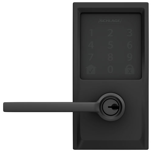 Schlage Encode Latitude Wi-Fi Smart Lock with Lever Door Handle - Matte Black