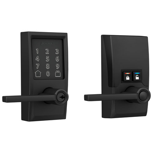 Schlage Encode Latitude Wi-Fi Smart Lock with Lever Door Handle - Matte Black