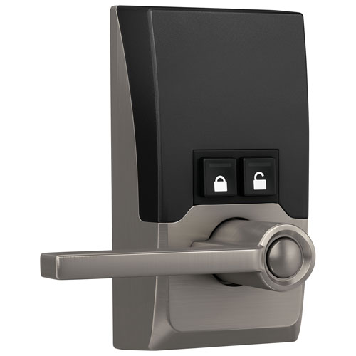 Serrure intelligente Wi-Fi Encode Latitude de Schlage avec poignée à levier - Nickel satiné