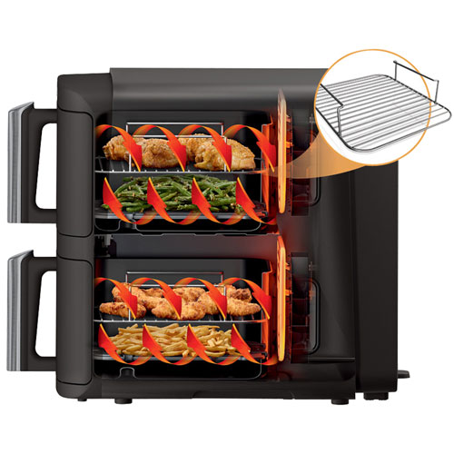 Friteuse à air chaud 6-en-1 à 2 paniers DoubleStack de Ninja - Capacité de 7,57 l - Noir