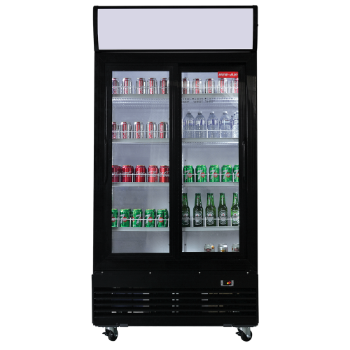 NEW AIR NGR-40-S Commercial 40" Double Sliding Glass Door Merchandiser Refrigerator - Ideal for Convenience Stores, Front of House, Grocery Store, Re